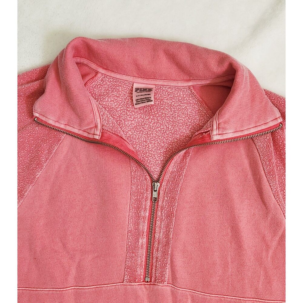 VS PINK: fleece half-zip oversized pullover - Picture 2 of 3